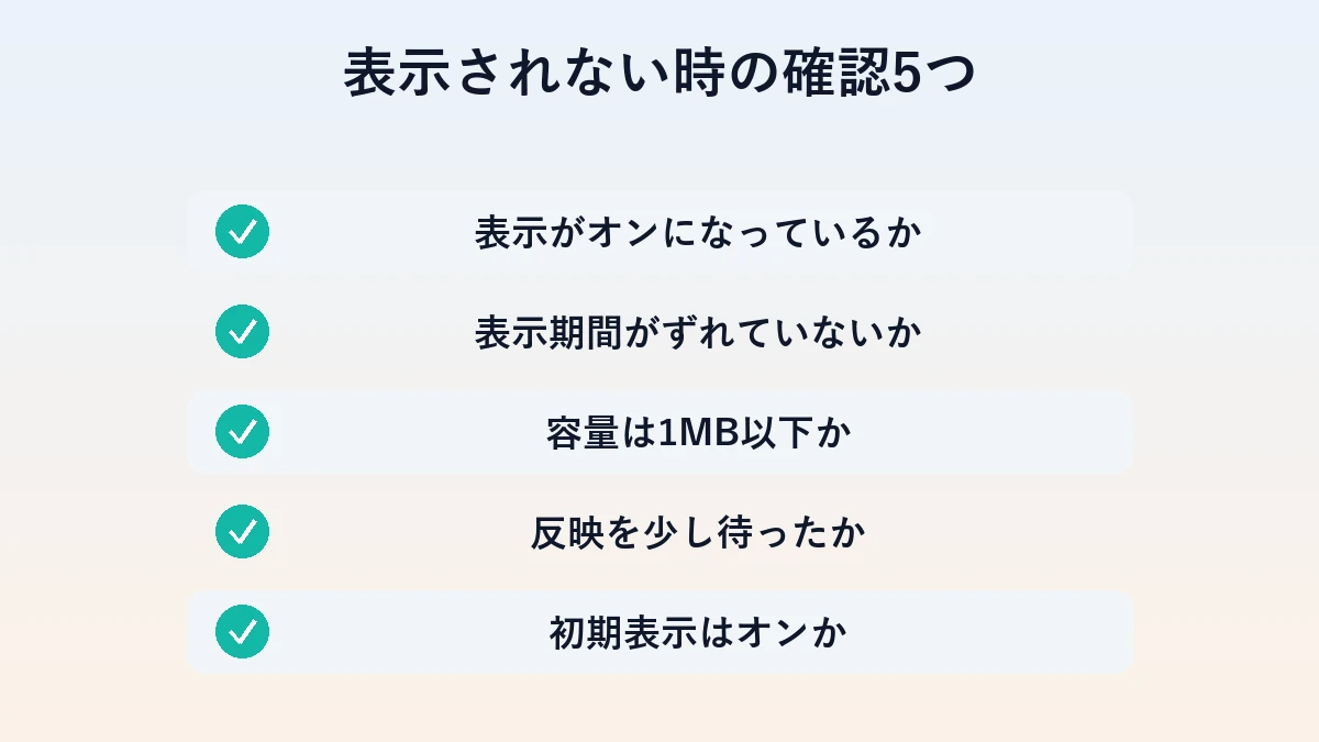 リッチメニューが表示されない時に確認する5項目の図